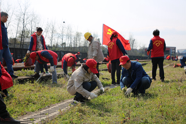 大唐石門發(fā)電公司開展“拔草護(hù)安全，黨員我先行”志愿服務(wù)活動(dòng)