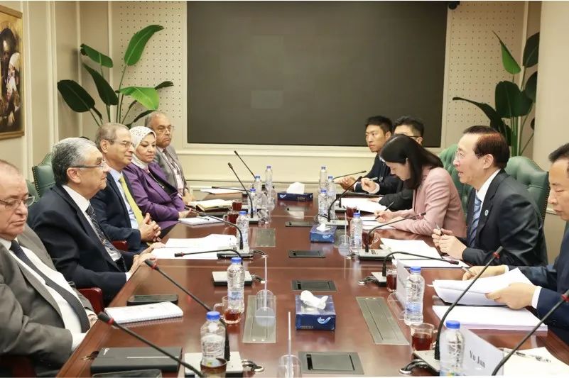國家電網(wǎng)董事長辛保安與埃及電力部部長沙赫爾、中國駐埃及大使廖力強(qiáng)會談